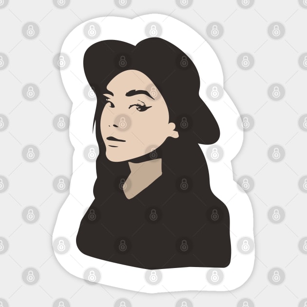 Beautiful girl with a hat Sticker by Nataliia1112